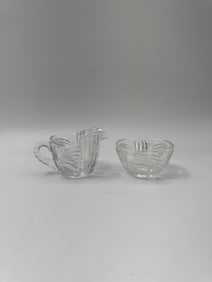 Pressed Glass Creamer and Sugar Bowl Set
