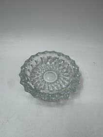 Vintage Clear Glass Ashtray, 5 inch Diameter