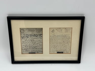 RARE WWII Framed Victory Mail – Albert Einstein and Marie Curie