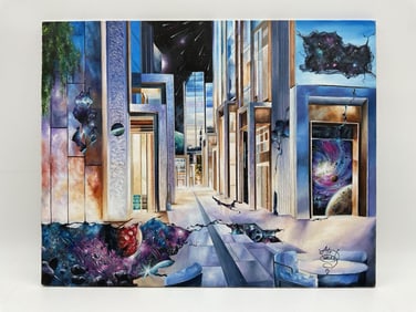 "Open Resistance" by Mr. Vibem (UAE, b.2001) Oil on canvas