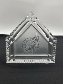 Waterford Crystal Florida Marlins Logo Paperweight