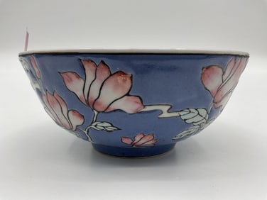 Chinese Porcelain Floral Bowl with Seal Mark
