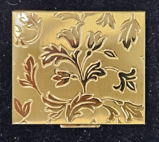 Vintage Brass Floral Petty Cash Box