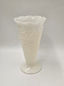 Milk Glass Hobnail Vase