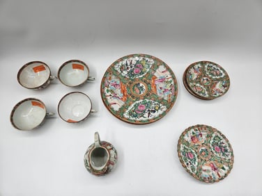 Chinese Rose Medallion Porcelain Tea Set