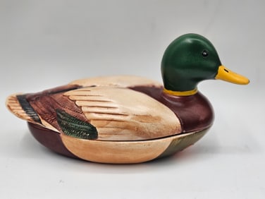 Avon Handcrafted Mallard Duck Covered Dish