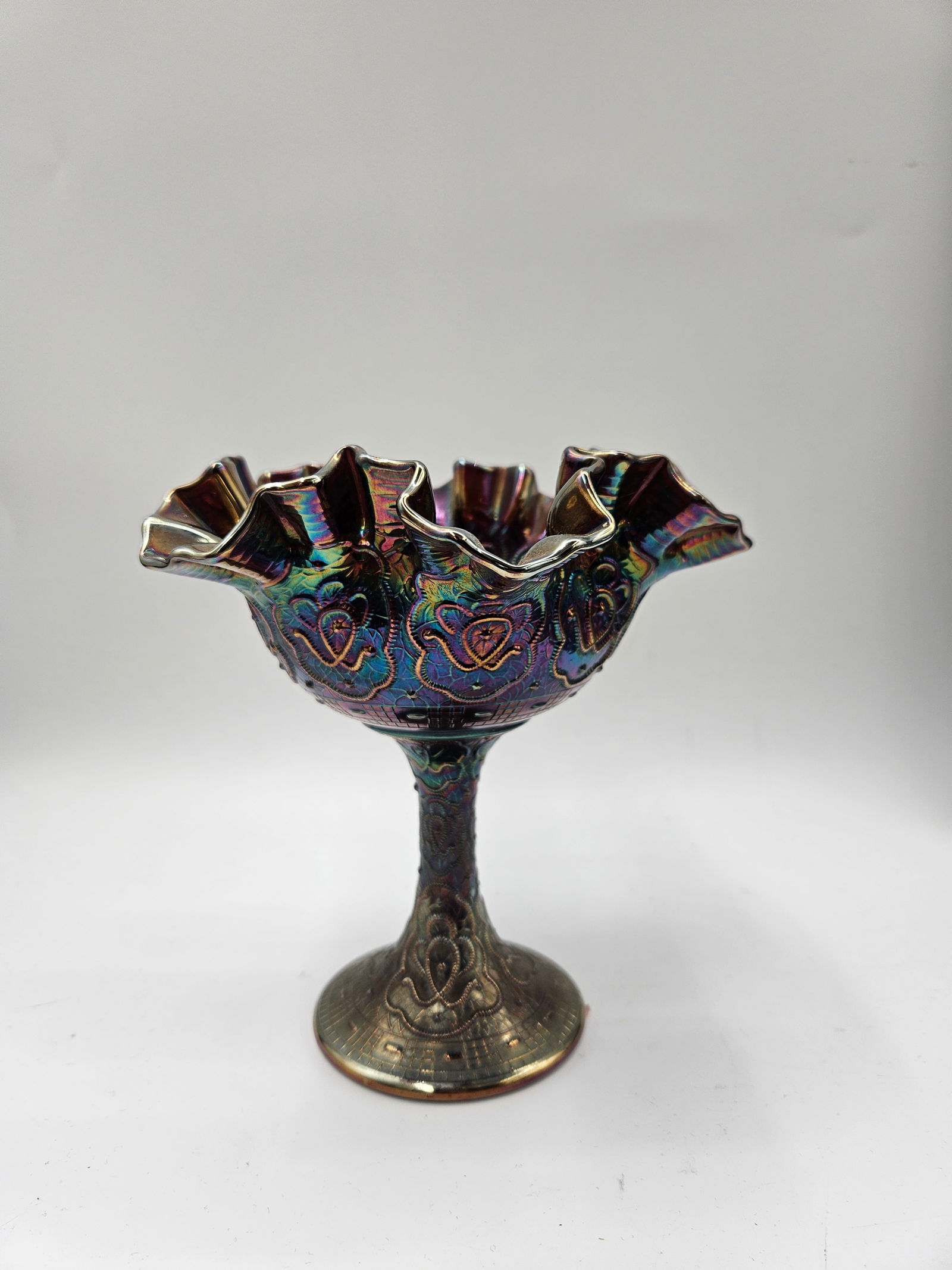 Fenton Carnival Glass Compote (1 of 5)