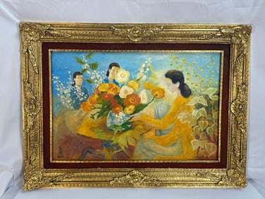 In the style of Le Pho(Vietnamese/French, 1907-2001) Oil on Canvas