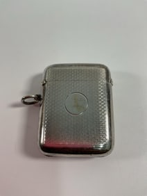 Antique S.M. & Co Mowbray Old Waves, Chester Stirling Silver Vesta Case (Match Safe Env 36)