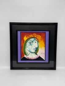 After Picasso, Portrait, Print in Black Frame