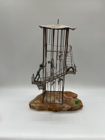 The Aviary -  Bronze and Brass Sculpture - Bijan Bahar (1936-2016)