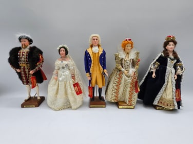 Set of English Historical Costume Dolls by Ann Parker