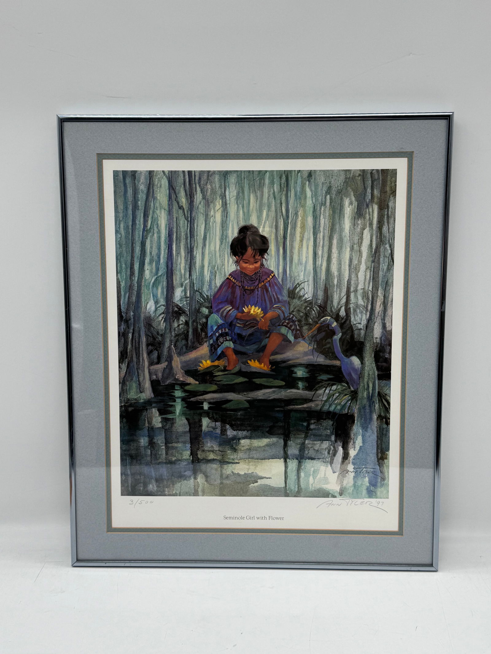 "Seminole girl with flower" by Ann Tyler (American) (1 of 5)