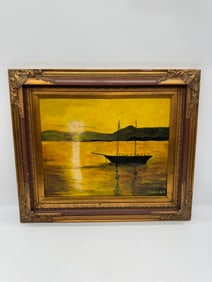 J. Davila, Abstract Boat, Oil on Canvas, 2004