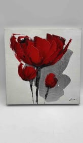 Red poppy painting by Lei