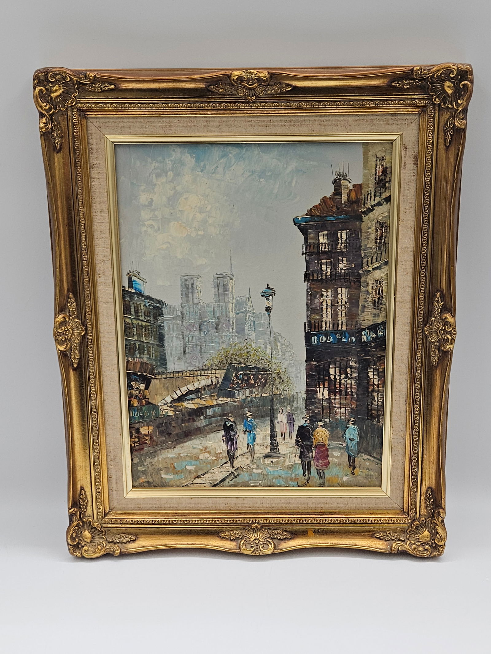 Cityscape Oil Painting in Ornate Frame (1 of 3)