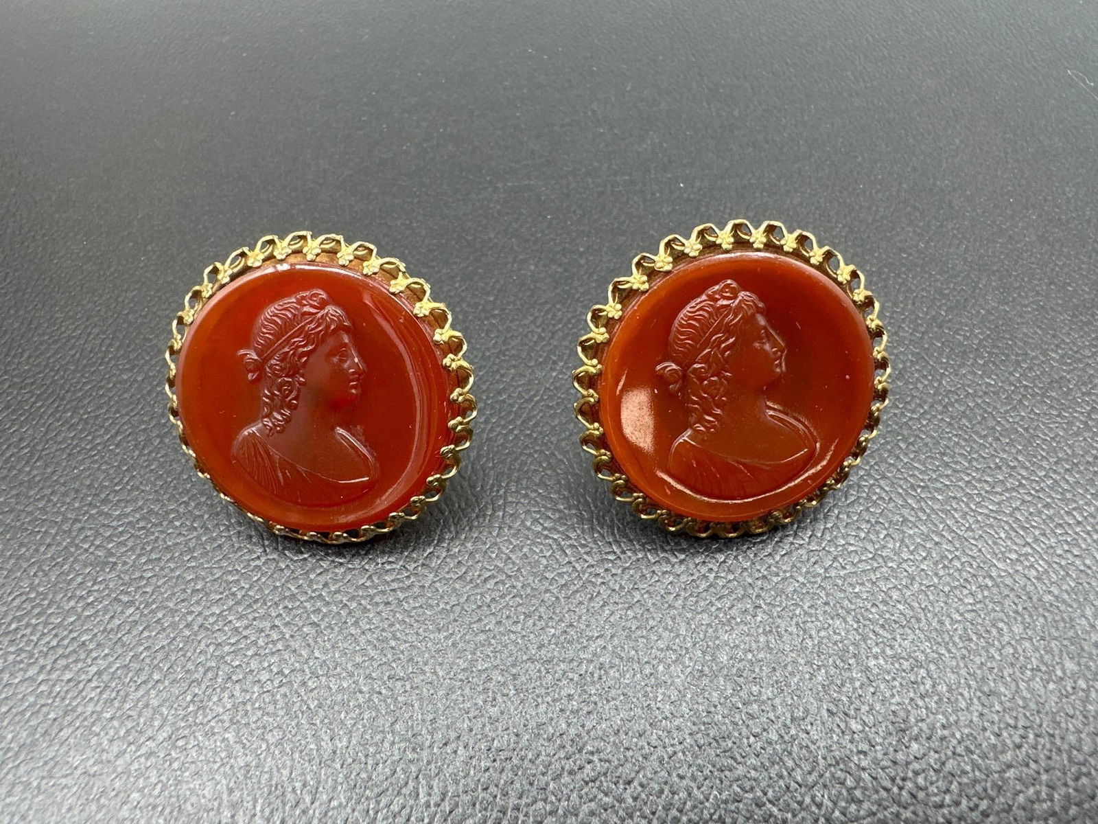 Vintage Intaglio Roman Revival Clip-On Earrings (1 of 4)