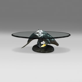 Humpback Whale Glass Table Sculpture By Robert Wyland