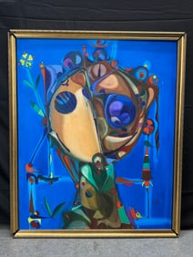 “Cabeza?? by Jose Maria Mijares (Cuban, 1921-2004) Oil on Canvas with COA