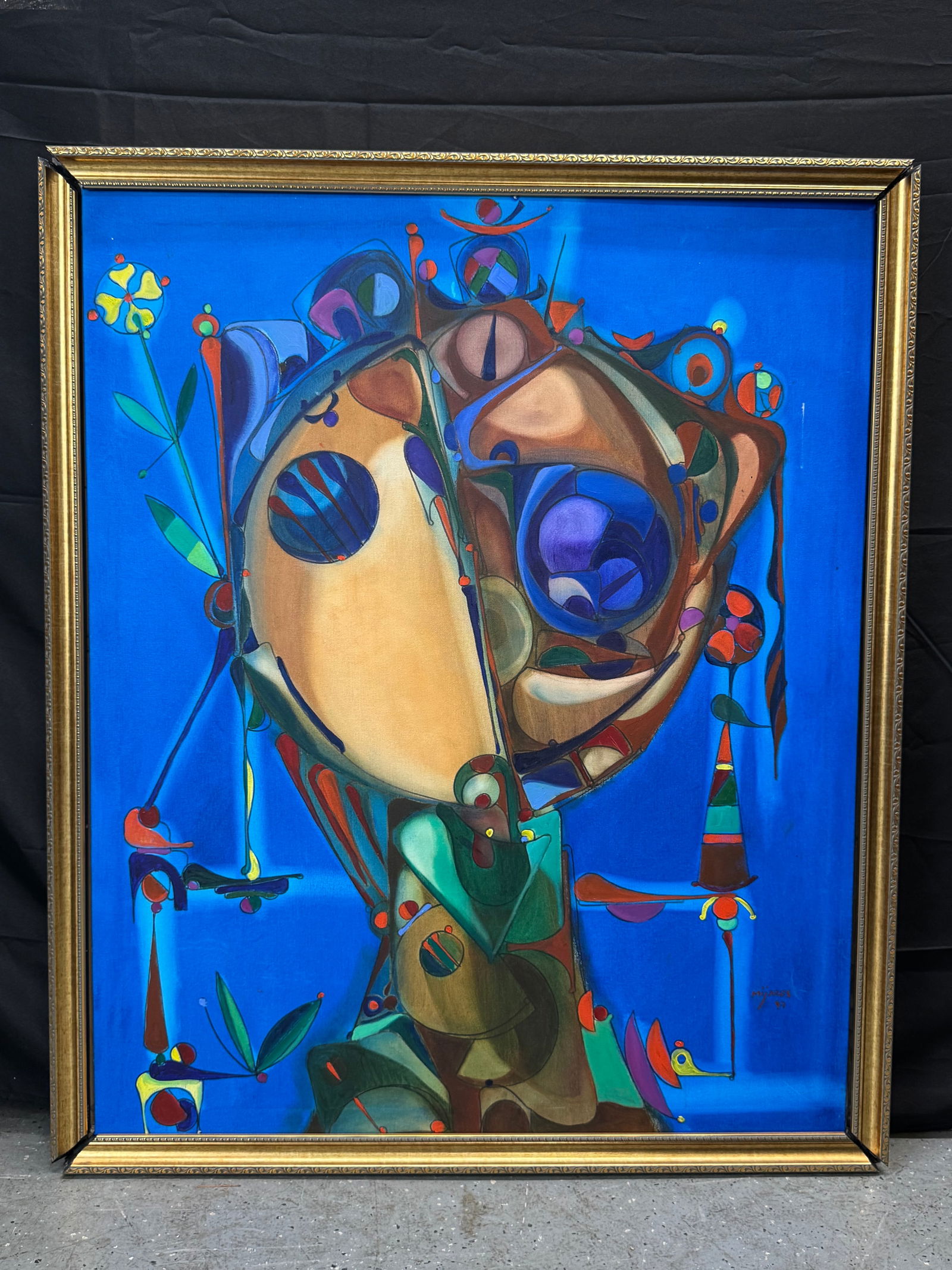 “Cabeza?? by Jose Maria Mijares (Cuban, 1921-2004) Oil on Canvas with COA (1 of 6)