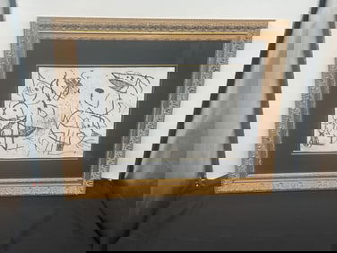 "Le Courtesan Grotesque XIII" by Joan Miro (Spain, 1893-1983) Etching