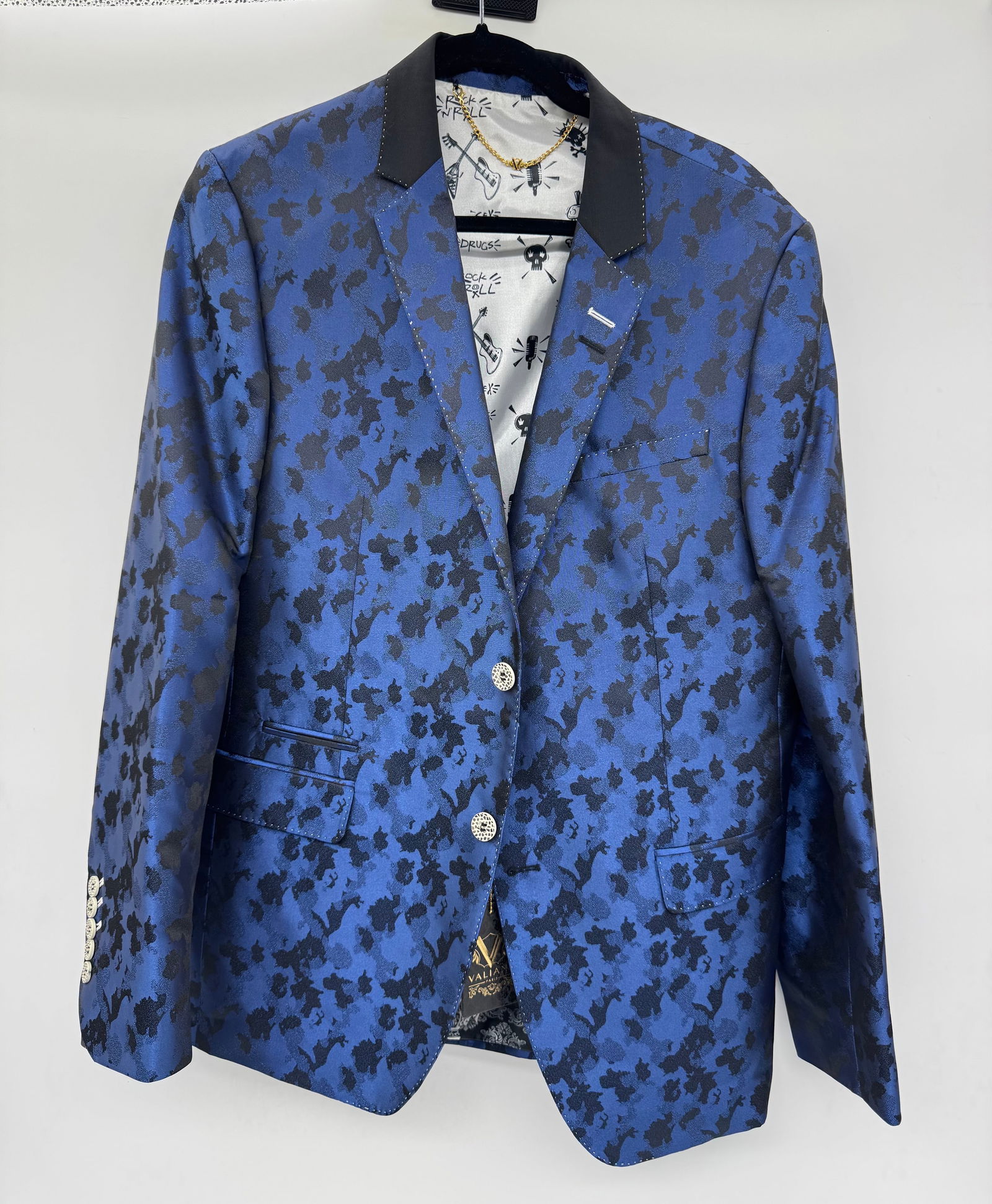 Valiant Paris Blue Floral Blazer - Size 42 (1 of 6)