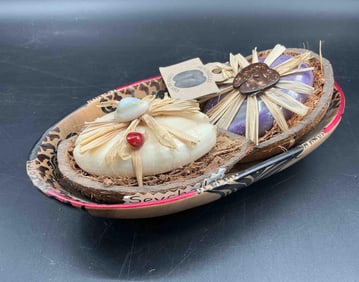 Decorative Natural Soap Set in Coconut Shells