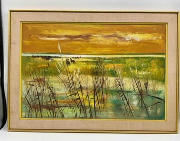 Abstract Marsh Landscape Signed