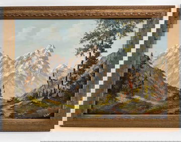 Alpine Mountain Landscape by H. Haller