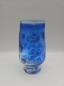 Jablonski Crystal – Signed Blue Art Glass Vase