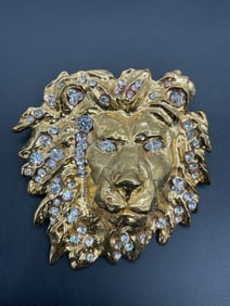 Katherine Baumann Swarovski Lion Head Belt Buckle