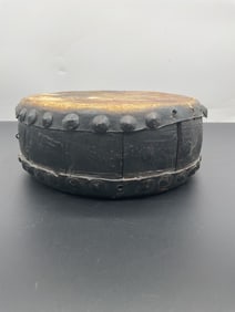 Antique Chinese Tom-Tom Drum with Painted Decoration