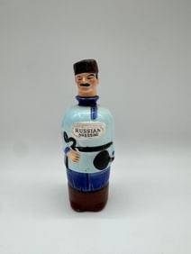 Vintage “Russian Dressing?? Character Decanter, Hand-Painted Ceramic Bottle, c.1950s