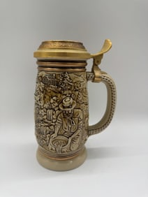 Avon “The Gold Rush Stein?? Lidded Beer Stein, Handcrafted in Brazil, 1982