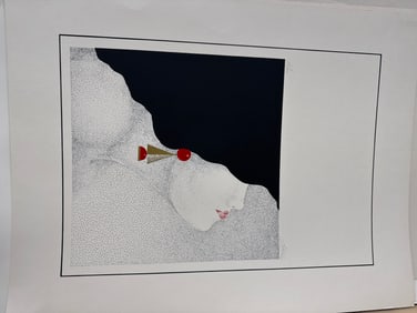 Abstract Stippled Portrait Print