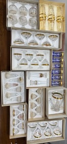 Moser 57-Piece 24kt Gold Crystal Glassware Set