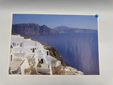 Santorini Coastal View Print