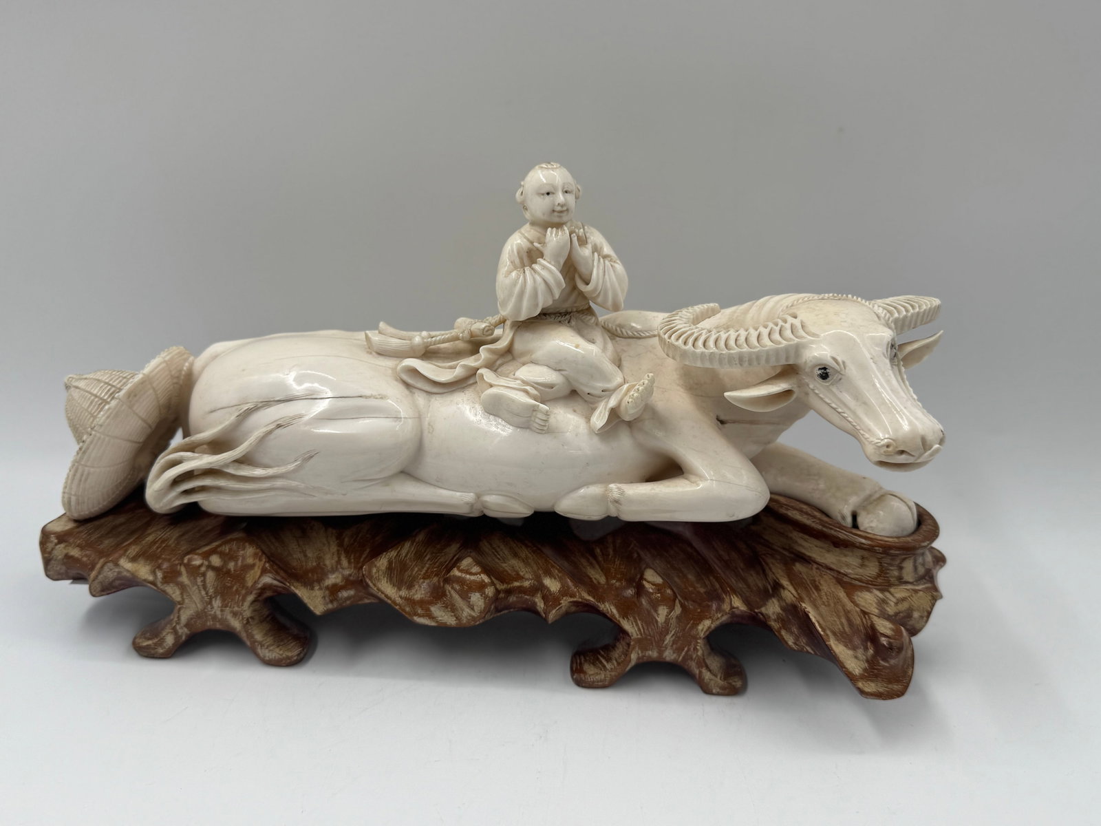 Chinese Carved Figure of Boy on Water Buffalo (1 of 4)