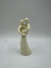 Abstract Ceramic Sculpture of Embracing Couple