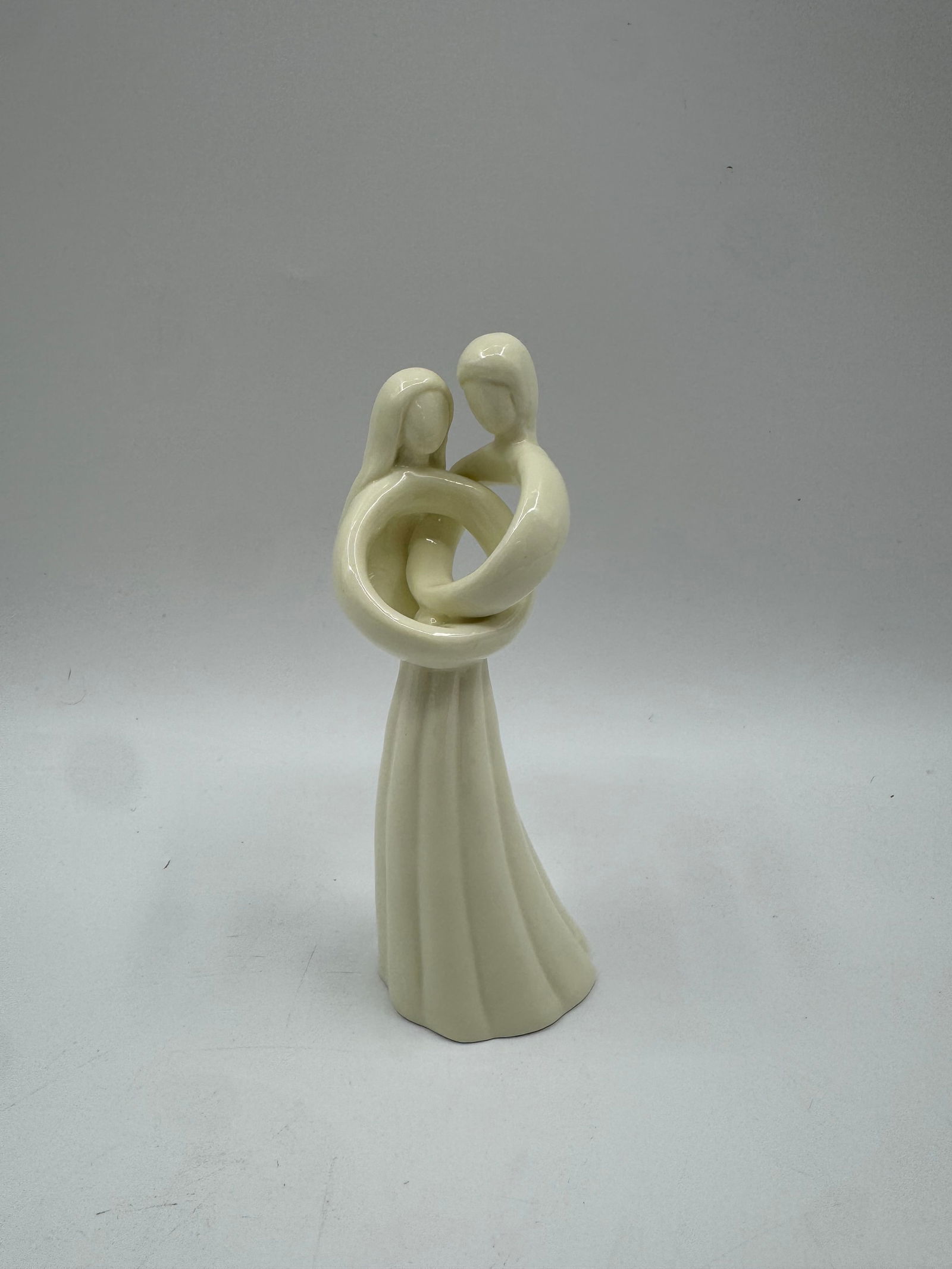 Abstract Ceramic Sculpture of Embracing Couple (1 of 3)