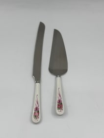 Vintage Stainless Steel Cake Knife and Server Set