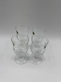 Set of Four Etched Irish Coffee Glasses