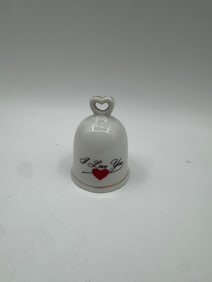 Ceramic "I Love You" Bell with Heart Handle