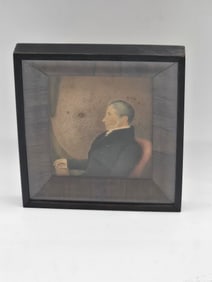 Antique Portrait Miniature of Gentleman in Shadowbox Frame