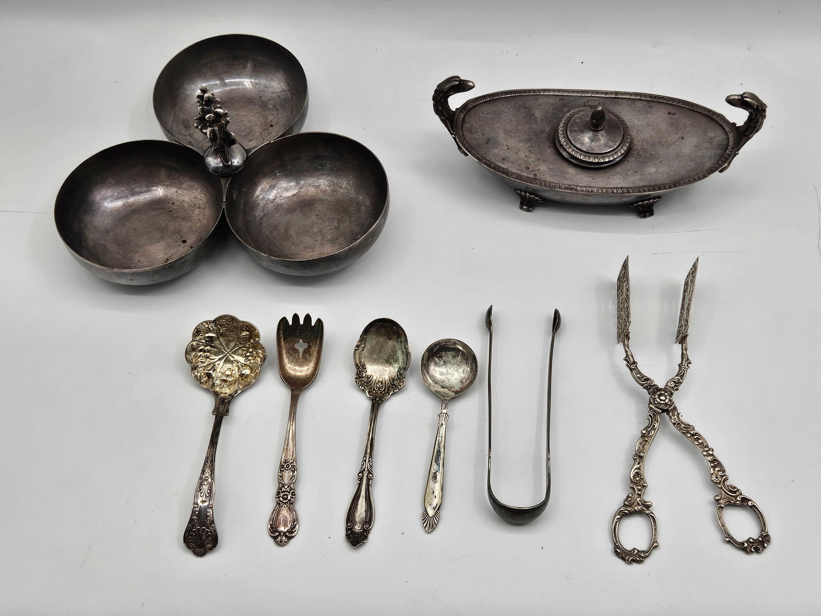 Christofle and Assorted Silver Plate Serving Pieces (1 of 6)