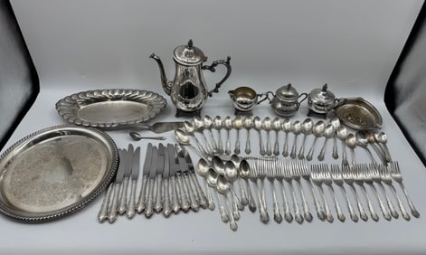 Extensive Silver Plated Flatware Set, 70 Pieces