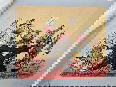 Clowns at the Bar Mid Century Oil on Canvas