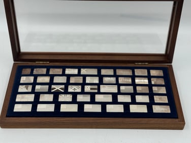 Rare Collection of Silver Ingots - Flags of the World