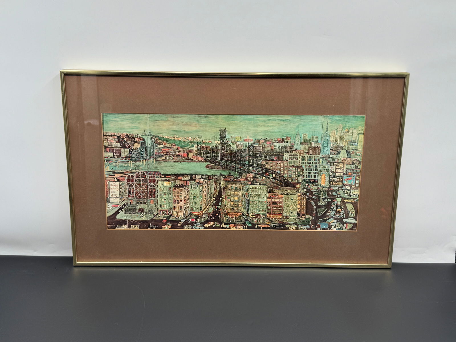 New York City Panorama, 1957 by Ralph Fasanella Screenprint (1 of 5)