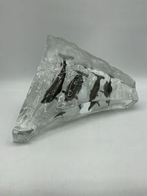 Wyland Bronze Dolphin Sculpture on Lucite Wave Base 1128/1500